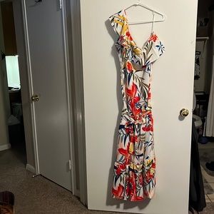 One shoulder dress with sash belt